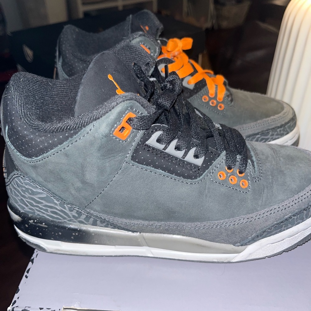 Air Jordan Gray and Orange Sneakers